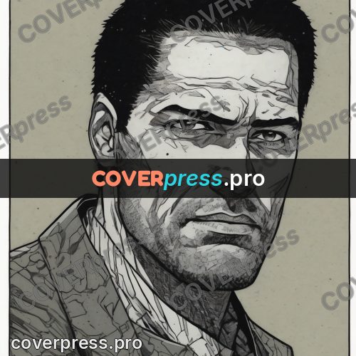 Comic style drawing: man with dark hair