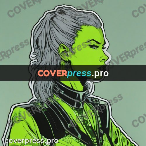 Comic style drawing: woman in green