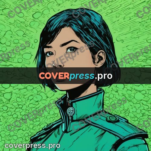 Comic style drawing: woman with a dark bob