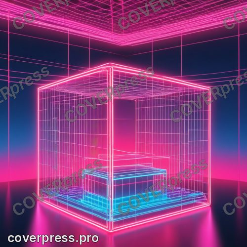 В стиле Неоновый Ретровейв: каркасный 3D-объект