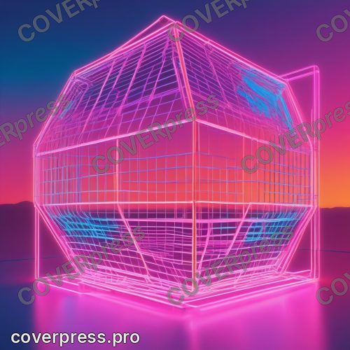 В стиле Неоновый Ретровейв: каркасный 3D-объект