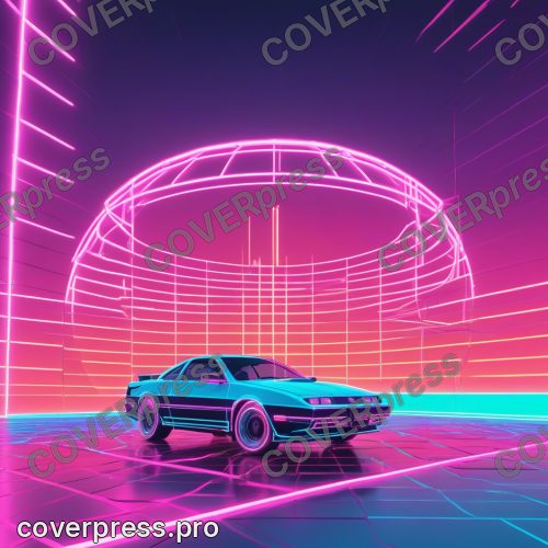 В стиле Неоновый Ретровейв: неоновый VR-шлем