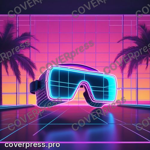 В стиле Неоновый Ретровейв: неоновый VR-шлем
