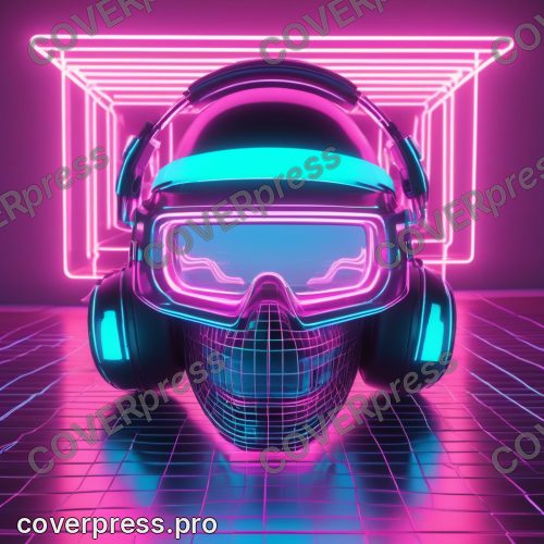 В стиле Неоновый Ретровейв: неоновый VR-шлем