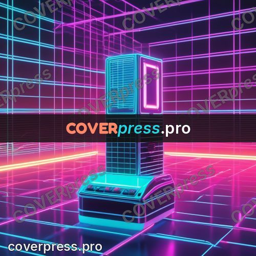 80s neon illustration: lone object on a glowing floor