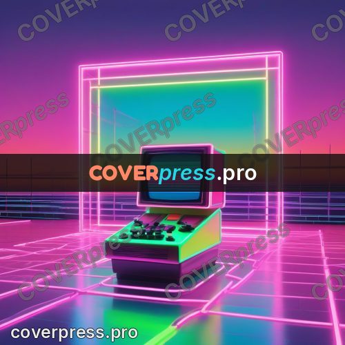 80s neon illustration: lone object on a glowing floor