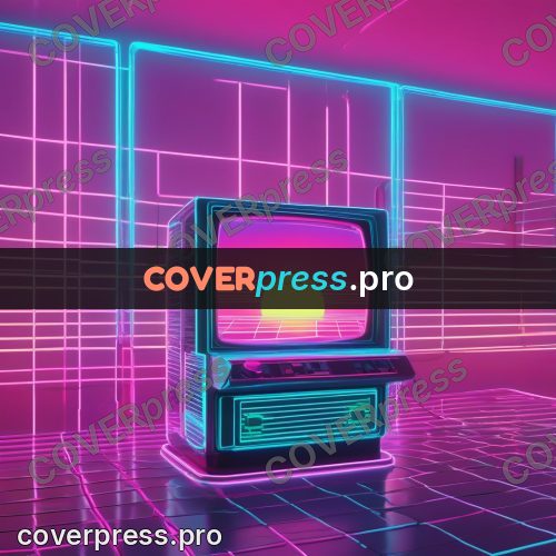 80s neon illustration: lone object on a glowing floor
