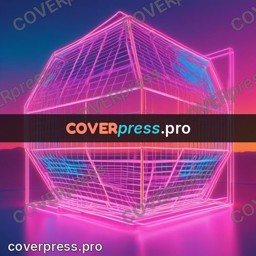 80s neon illustration: wireframe shape of lines