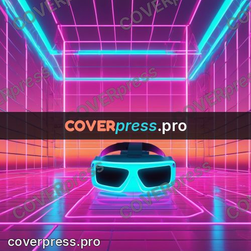 80s neon illustration: object in a glowing hall