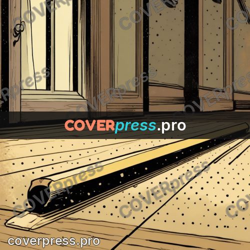 Vintage comic drawing: pole on a plank floor