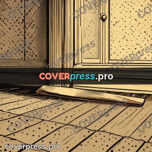 Vintage comic drawing: pole on a plank floor