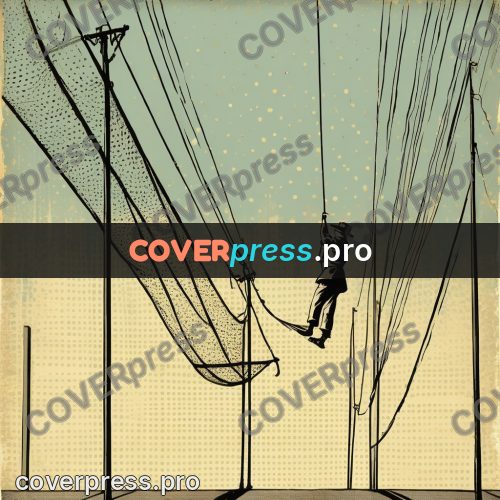 Vintage comic drawing: taut wires on a mast