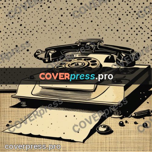 Vintage comic drawing: machine with a sheet coming out
