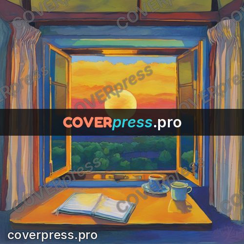 Gouache illustration: book by an open window