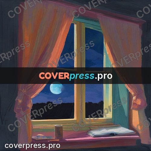 Gouache illustration: book by an open window