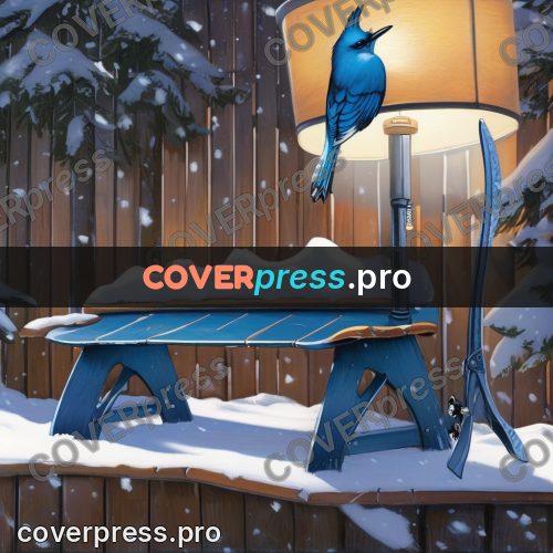 Gouache illustration: winter gear in the snow