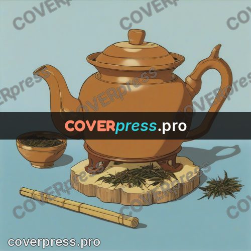 Old anime drawing: clay teapot on a stand