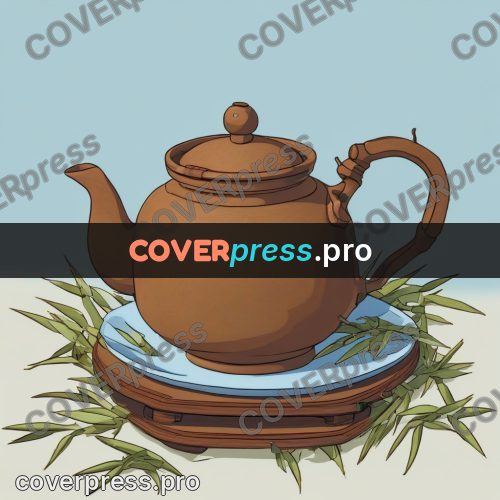 Old anime drawing: clay teapot on a stand