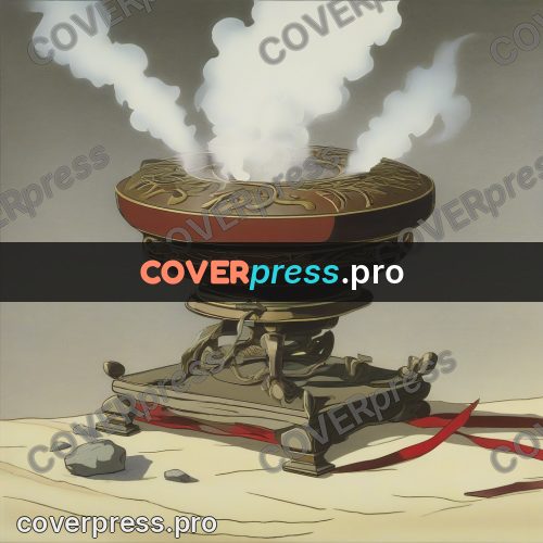 Old anime drawing: censer with white smoke