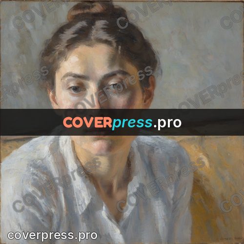 Impressionist illustration: woman sitting by a wall
