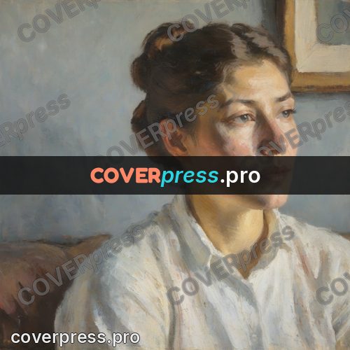 Impressionist illustration: woman sitting by a wall