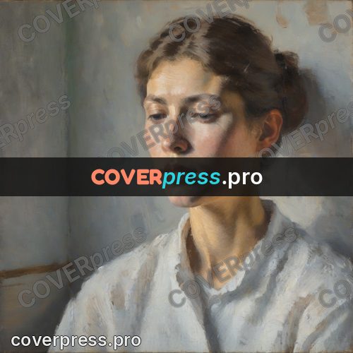 Impressionist illustration: woman sitting by a wall