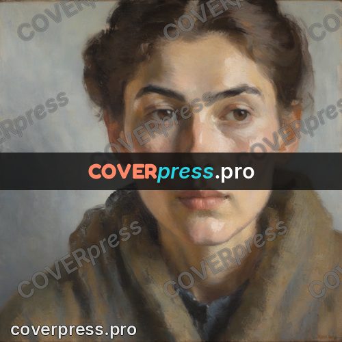Impressionist illustration: woman sitting by a wall
