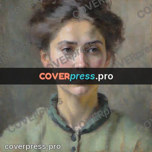 Impressionist illustration: woman in a green jacket