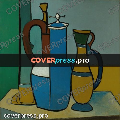 Picasso style drawing: jugs on a table