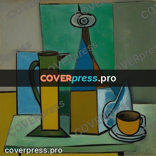 Picasso style drawing: jugs on a table