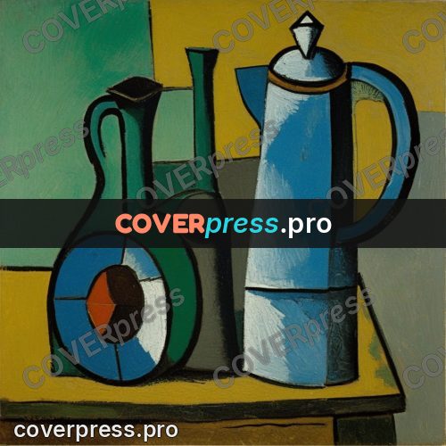 Picasso style drawing: jugs on a table