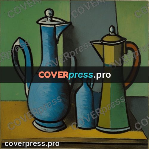 Picasso style drawing: jugs on a table