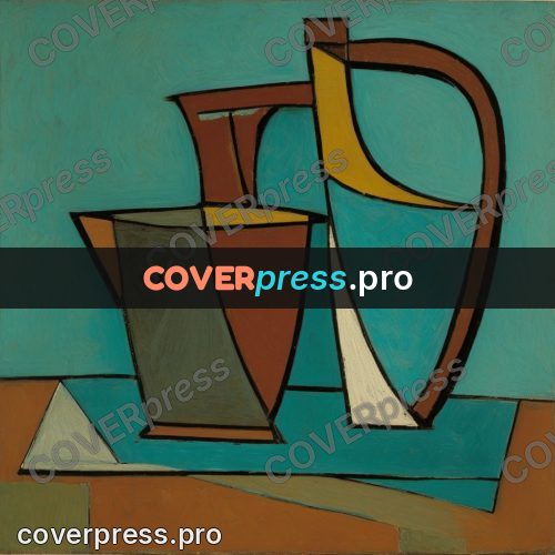 Picasso style drawing: jug on a table
