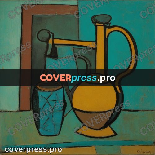 Picasso style drawing: jug on a table