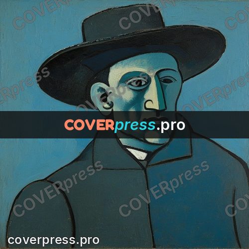 Picasso style drawing: man in a wide-brimmed hat