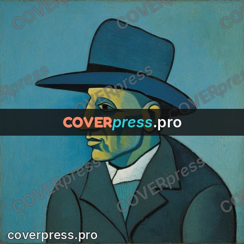 Picasso style drawing: man in a wide-brimmed hat