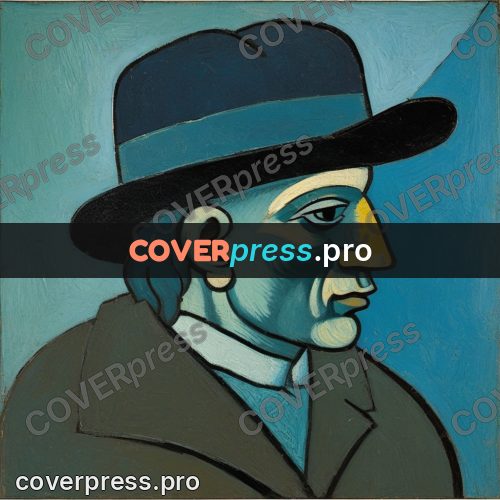 Picasso style drawing: man in a wide-brimmed hat