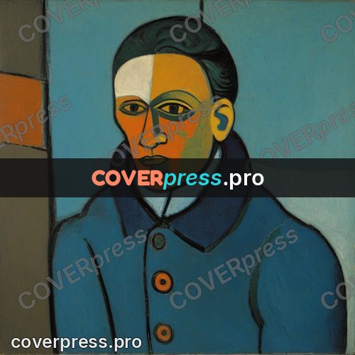 Picasso style drawing: man in a coat