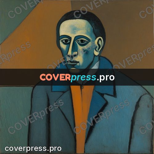 Picasso style drawing: man in a coat