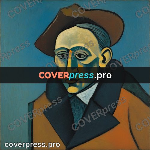 Picasso style drawing: man in a coat