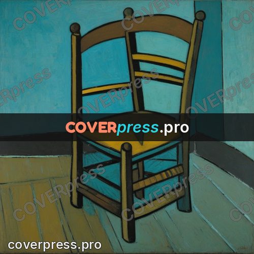 Picasso style drawing: wooden chair in a room