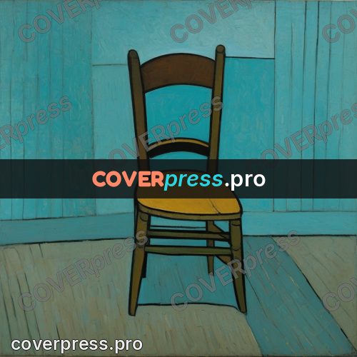 Picasso style drawing: wooden chair in a room
