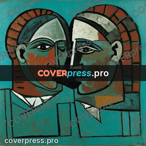 Picasso style drawing: profiles side by side