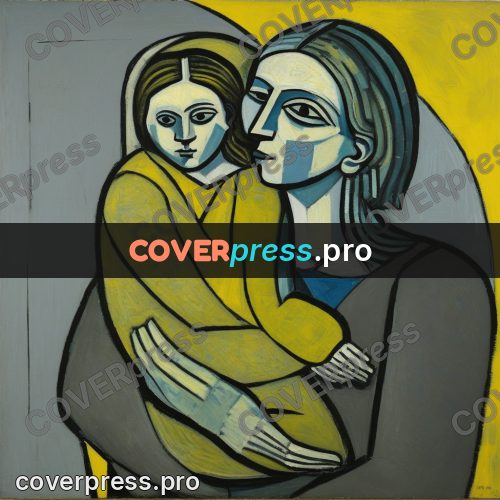 Picasso style drawing: woman in yellow clothing