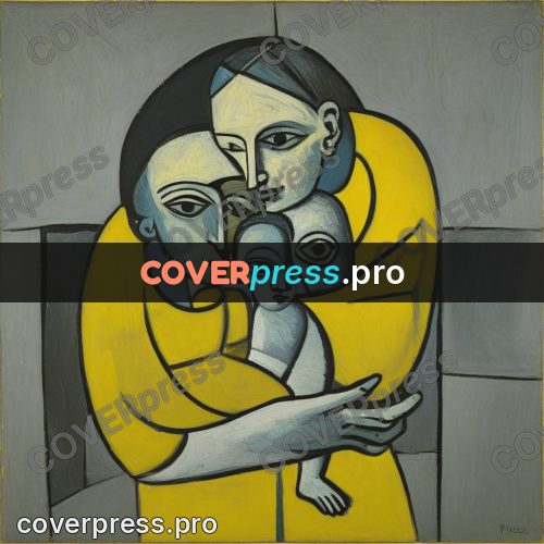 Picasso style drawing: woman in yellow clothing