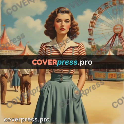 Pin up illustration: woman at a fairground