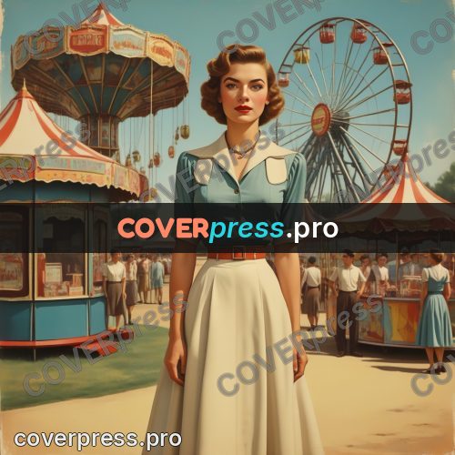 Pin up illustration: woman at a fairground