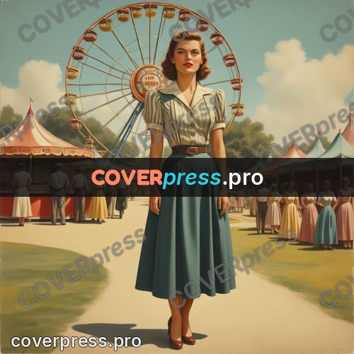Pin up illustration: woman at a fairground