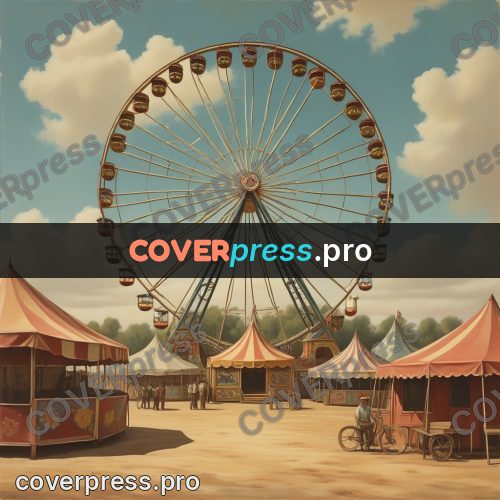 Pin up illustration: fairground with a big wheel