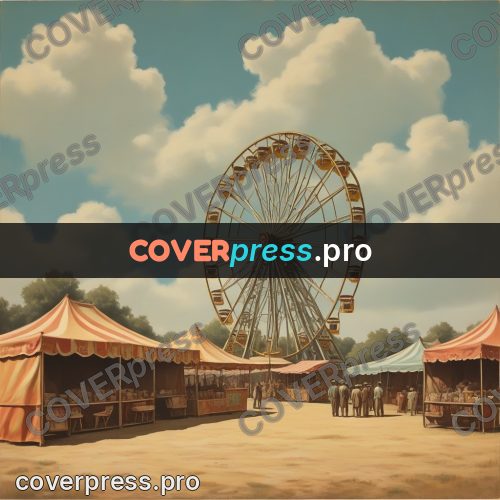 Pin up illustration: fairground with a big wheel